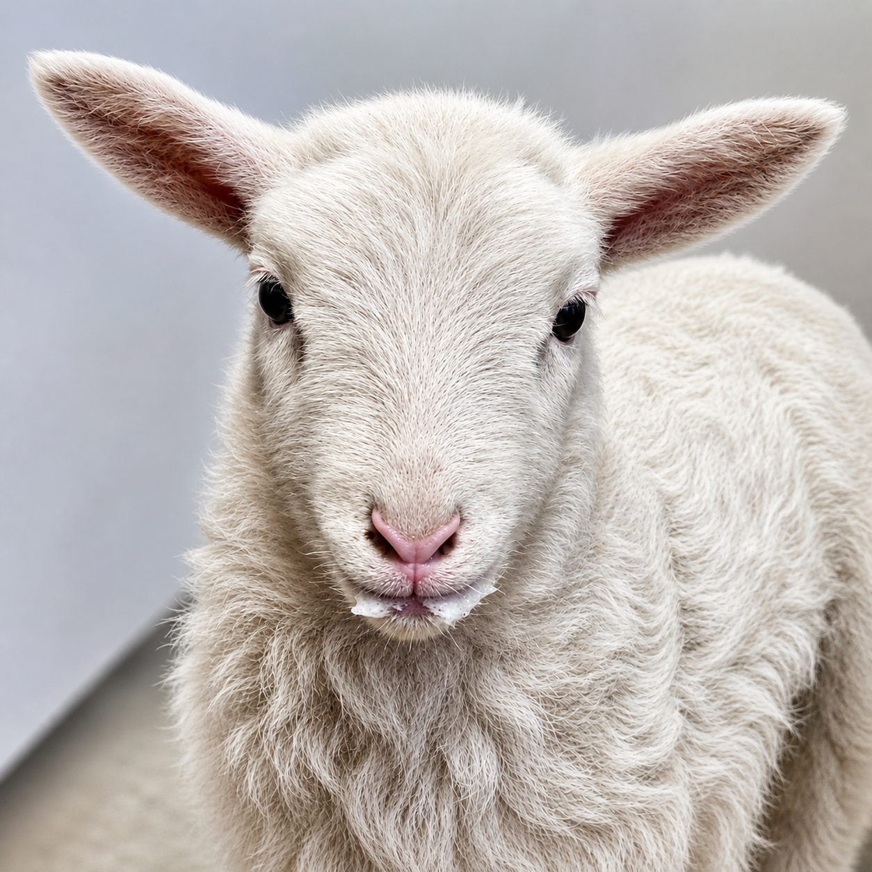 Young St. Croix Hair Sheep lamb at Fall-N-Tree Ranch in Southern California